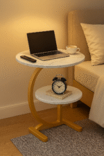 Bedside Premium Coffee Table – Elegant Wooden & Marble Finish - Image 2