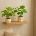 Elegant Ceramic Flower Pot with Artificial Green Plant