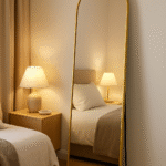 Curved Edge Standing Mirror – Modern Full-Length Mirror for Bedroom & Living Room