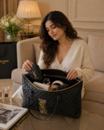 Luxe Quilted Tote Handbag - Image 4