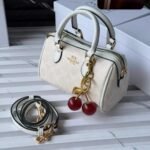 Luxury Mini Barrel Handbag with Cherry Charm
