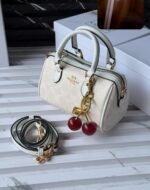 Luxury Mini Barrel Handbag with Cherry Charm