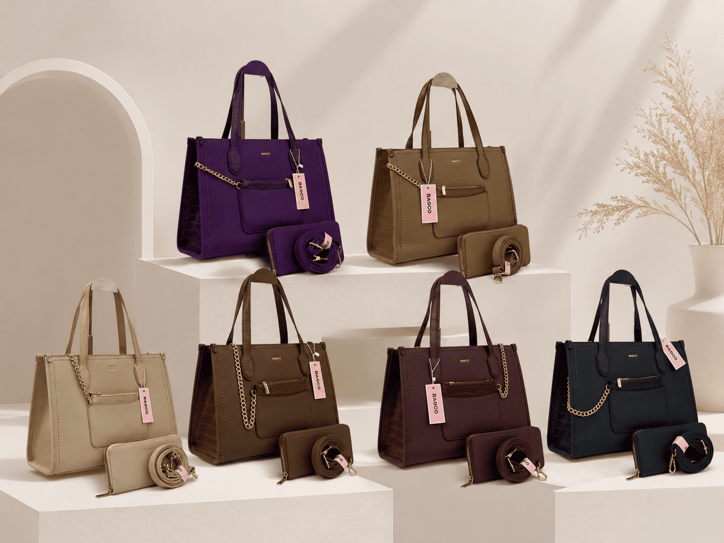 ChatGPT Image May 12, 2026 at 08_31_10 PM BAGCO Luxe 2-in-1 Structured Handbag Set - Image 1