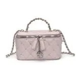 Quilted Mini Vanity Crossbody Bag with Chain Handle - Image 4