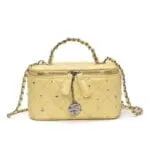 Quilted Mini Vanity Crossbody Bag with Chain Handle - Image 3