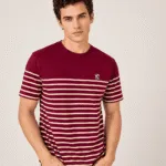 Men’s 100% Pure Cotton Striped Round Neck T-Shirt