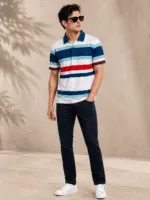 Premium Striped Polo Shirt - Image 2