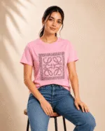 Blush Pink Dotted Motif T-Shirt - Image 2