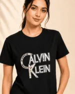 Women’s Black Calvin Klein Graphic Logo T-Shirt - Image 5